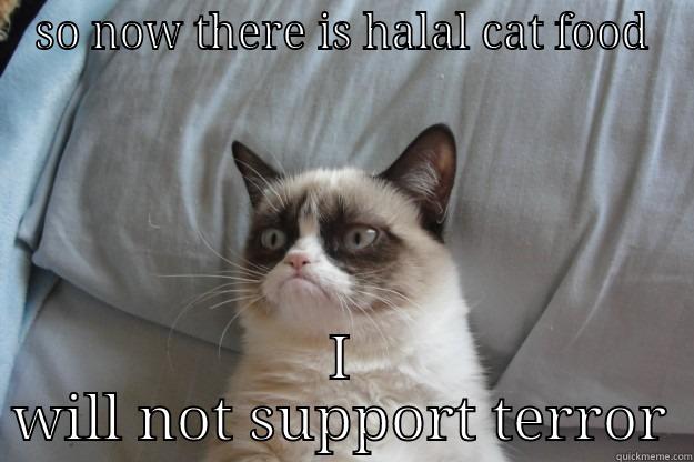 SO NOW THERE IS HALAL CAT FOOD I WILL NOT SUPPORT TERROR Grumpy Cat