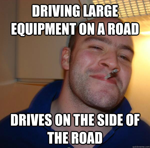 Driving large equipment on a road drives on the side of the road - Driving large equipment on a road drives on the side of the road  Misc