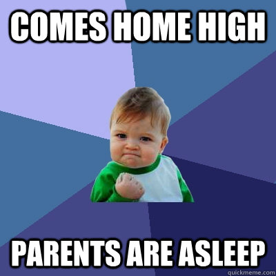 Comes home high Parents are asleep  Success Kid