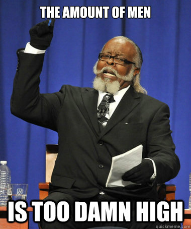 The amount of Men is too damn high  The Rent Is Too Damn High
