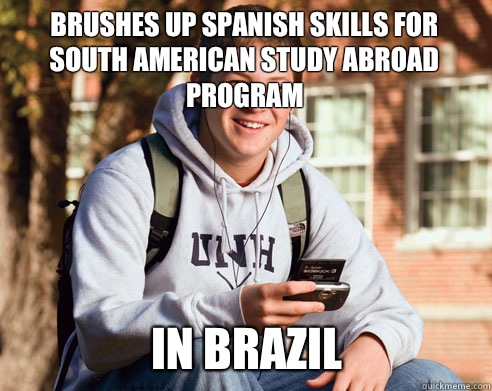 Brushes up Spanish skills for South American study abroad program In Brazil  College Freshman