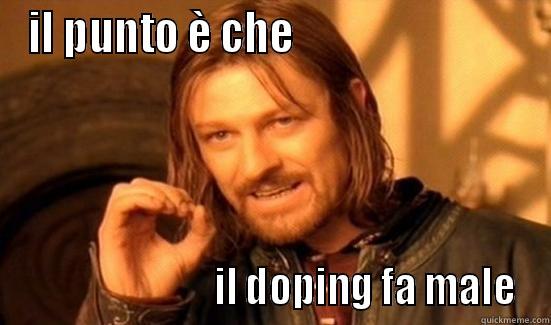IL PUNTO È CHE                                                     IL DOPING FA MALE Boromir