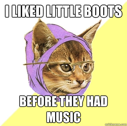 I liked Little boots
 before they had music  Hipster Kitty