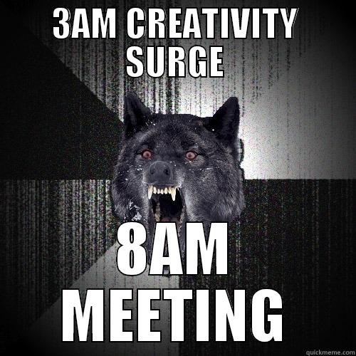 3AM CREATIVITY SURGE 8AM MEETING Insanity Wolf