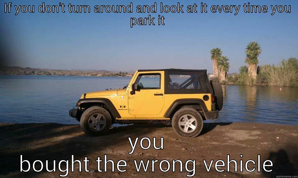 IF YOU DON'T TURN AROUND AND LOOK AT IT EVERY TIME YOU PARK IT YOU BOUGHT THE WRONG VEHICLE Misc