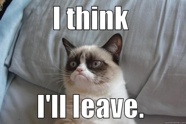 I THINK I'LL LEAVE. Grumpy Cat