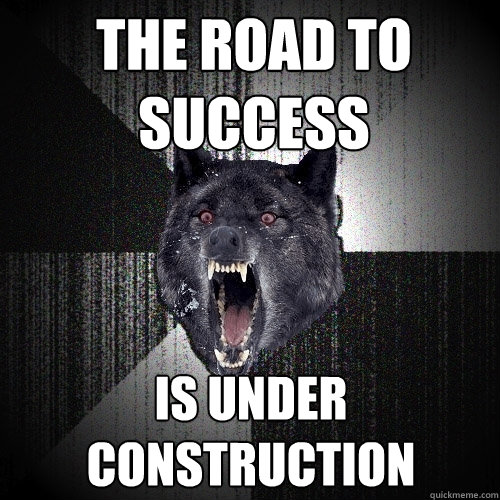the road to success is under construction  Insanity Wolf