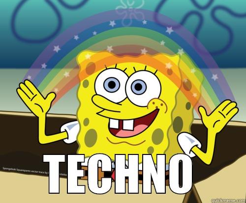  TECHNO Spongebob rainbow