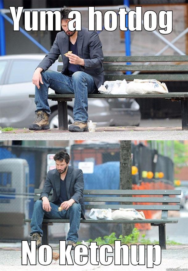 ultra simple - YUM A HOTDOG NO KETCHUP Sad Keanu