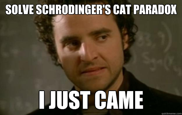 solve schrodinger's cat paradox i just came  