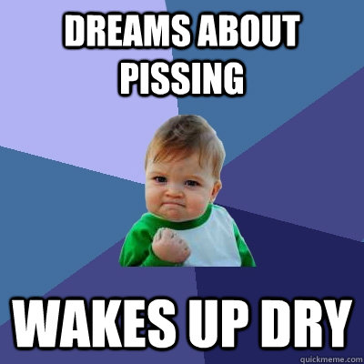 Dreams about pissing wakes up dry  Success Kid