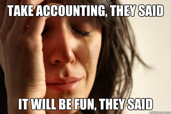 take accounting, they said It will be fun, they said  First World Problems