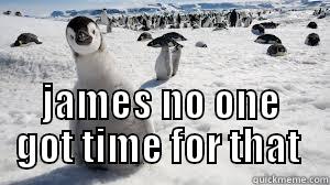  JAMES NO ONE GOT TIME FOR THAT  Misc