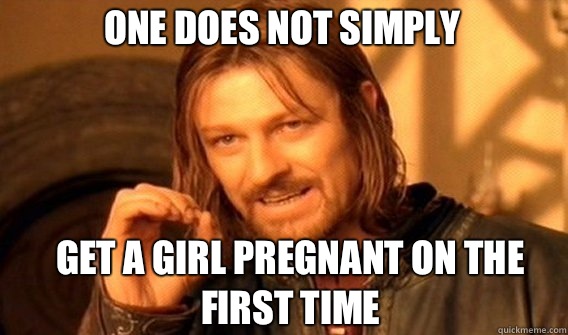 One does not simply Get a girl pregnant on the first time  Boromir