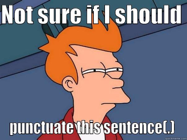 NOT SURE IF I SHOULD  PUNCTUATE THIS SENTENCE(.) Futurama Fry