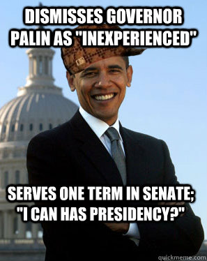 dismisses governor palin as 