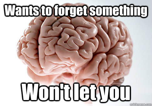 Wants to forget something Won't let you   Scumbag Brain