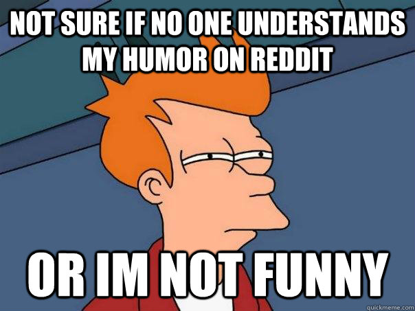 Not sure if no one understands my humor on reddit or im not funny  Futurama Fry