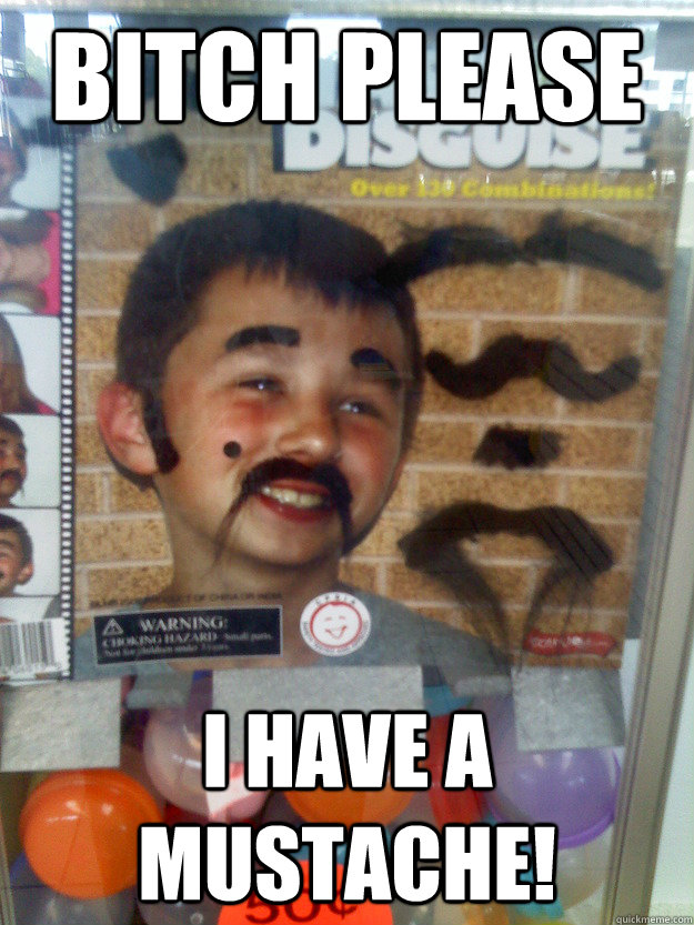 Bitch Please I have a mustache!  Bitch please
