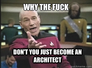 why the fuck don't you just become an architect  Annoyed Picard