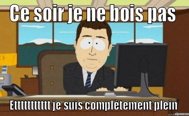 CE SOIR JE NE BOIS PAS ETTTTTTTTTTT JE SUIS COMPLÈTEMENT PLEIN aaaand its gone