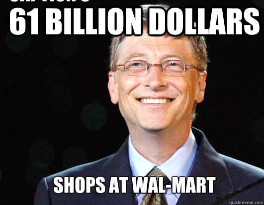 61 billion dollars shops at wal-mart Caption 3 goes here  