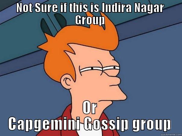 NOT SURE IF THIS IS INDIRA NAGAR GROUP OR CAPGEMINI GOSSIP GROUP Futurama Fry