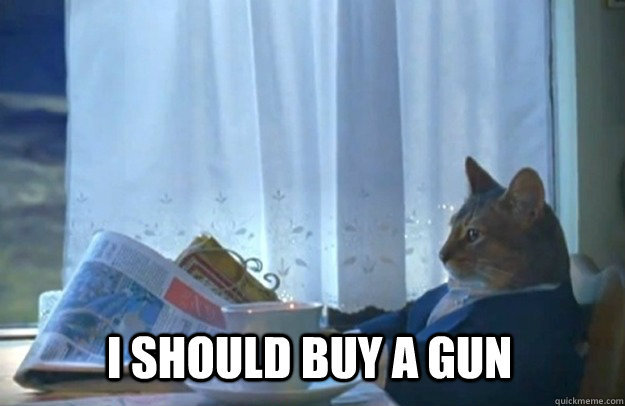 I should buy a gun  Sophisticated Cat