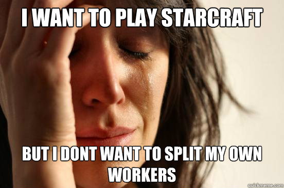 I want to play starcraft But i dont want to split my own workers  First World Problems