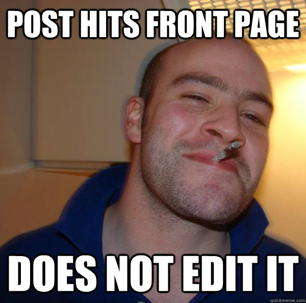 post hits front page does not edit it - post hits front page does not edit it  Misc