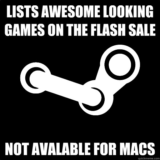 lists awesome looking games on the flash sale not avalable for macs  