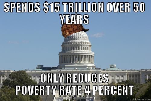 SPENDS $15 TRILLION OVER 50 YEARS ONLY REDUCES POVERTY RATE 4 PERCENT Scumbag Government