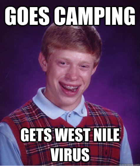 goes camping gets west nile virus  Bad Luck Brian