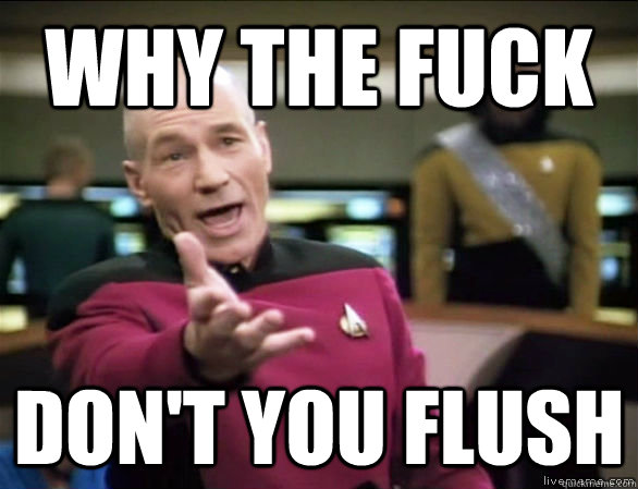 why the fuck don't you flush  Annoyed Picard HD