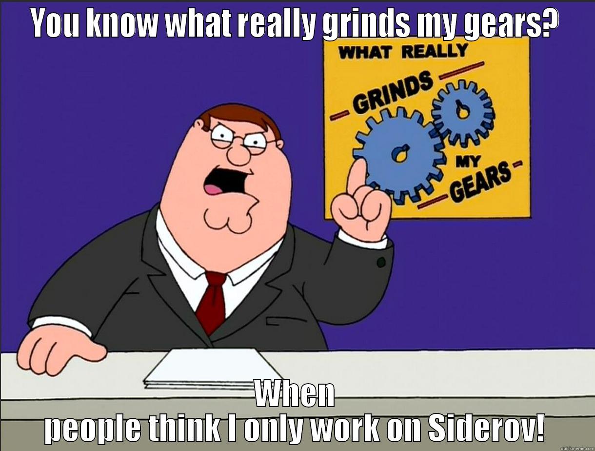 YOU KNOW WHAT REALLY GRINDS MY GEARS? WHEN PEOPLE THINK I ONLY WORK ON SIDEROV! Misc