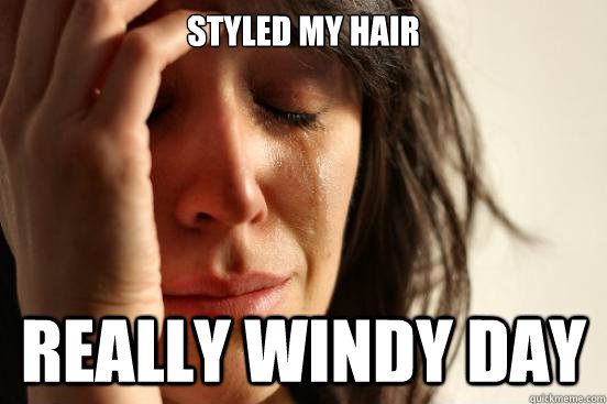 Styled my hair Really windy day - Styled my hair Really windy day  First World Problems