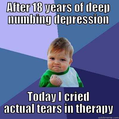 AFTER 18 YEARS OF DEEP NUMBING DEPRESSION TODAY I CRIED ACTUAL TEARS IN THERAPY Success Kid