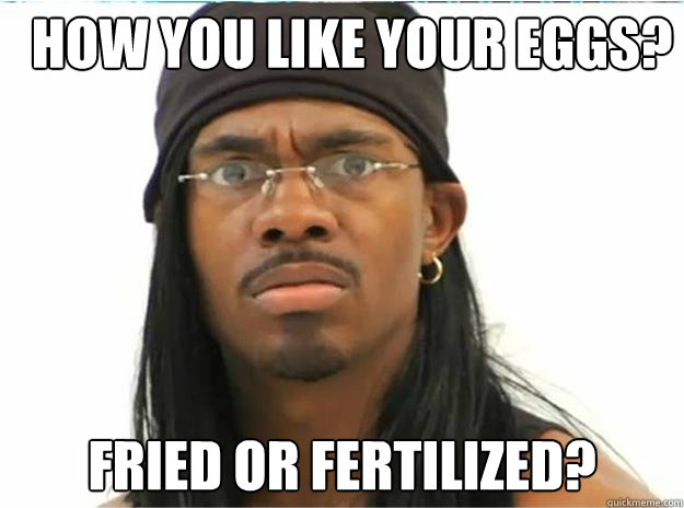 How you like your eggs? Fried or fertilized? - How you like your eggs? Fried or fertilized?  Yung Humma
