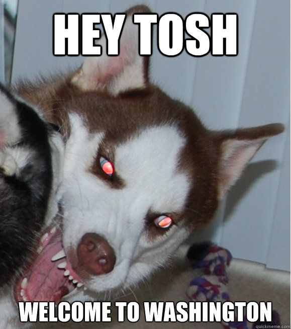 Hey Tosh Welcome to Washington  
