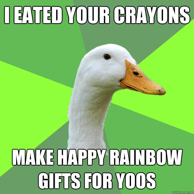 I eated your crayons make happy rainbow gifts for yoos  