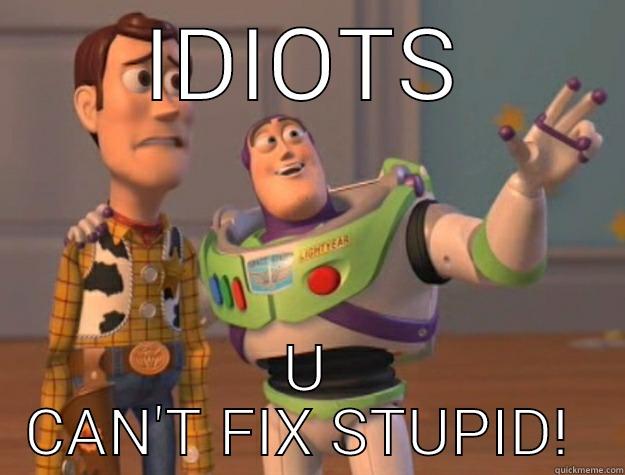 idiots, idiots everywhere - IDIOT U CAN'T FIX STUPID!  Toy Story