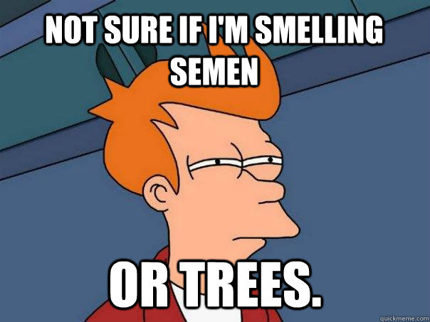 Not sure if i'm smelling semen or trees.  Futurama Fry