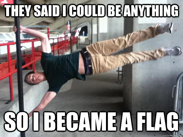 they said i could be anything so i became a flag - they said i could be anything so i became a flag  Fitness Redditor