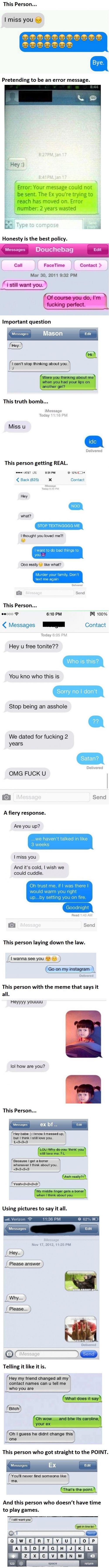 15 Hilarious, But Harsh Text Responses To An Ex... -   Misc