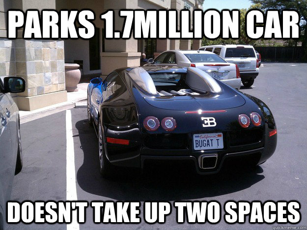 parks 1.7million car Doesn't take up two spaces - parks 1.7million car Doesn't take up two spaces  Good Guy Bugatti Owner