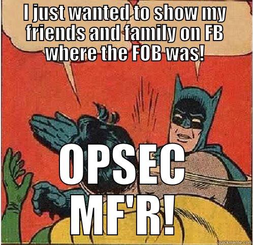 I JUST WANTED TO SHOW MY FRIENDS AND FAMILY ON FB WHERE THE FOB WAS! OPSEC MF'R! Batman Slapping Robin