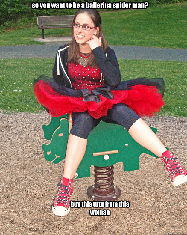 so you want to be a ballerina spider man? buy this tutu from this woman  