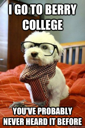 i go to berry college You've Probably Never Heard it before  Hipster Dog