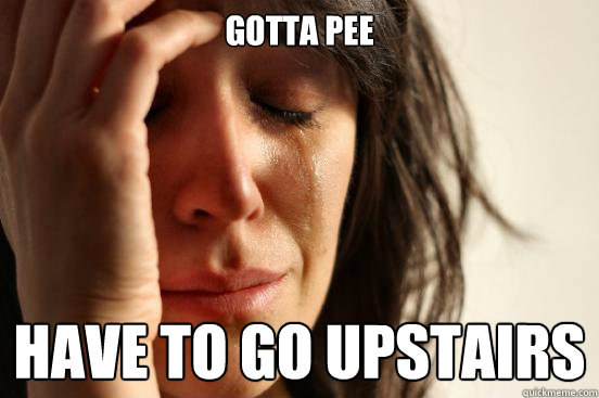 Gotta Pee Have to go upstairs - Gotta Pee Have to go upstairs  First World Problems