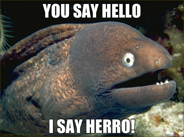 YOU SAY HELLO I SAY HERRO!  Bad Joke Eel
